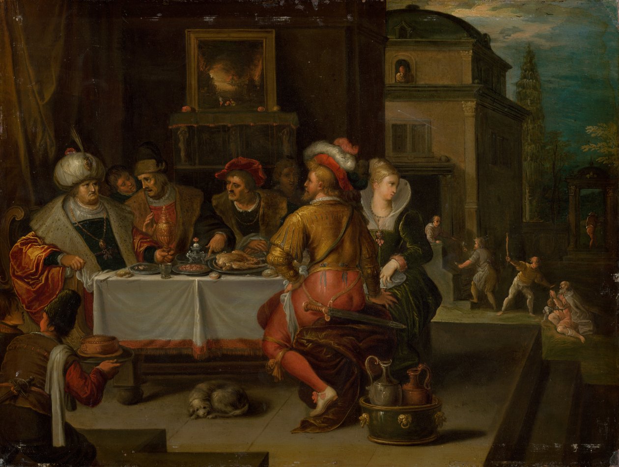 A parábola do homem rico e do mendigo Lázaro, 1615. de Frans Francken the Younger