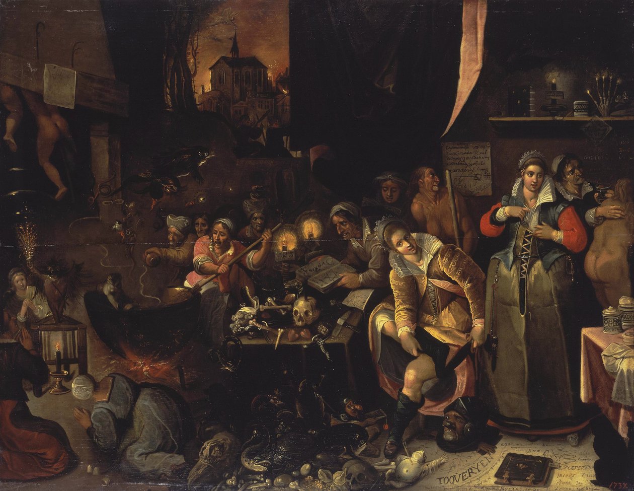 A cozinha das bruxas, 1606 de Frans Francken the Younger