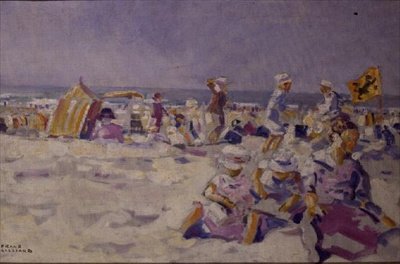 Cena de praia (óleo sobre tela) de Frans Gaillard