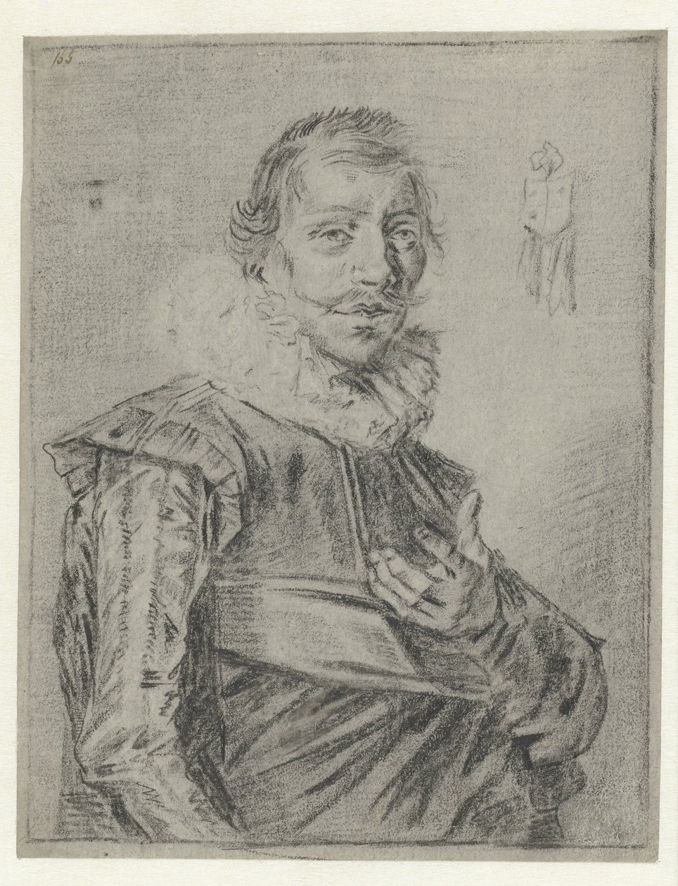 Retrato de um jovem com a mão estendida de Frans Hals (manner of)
