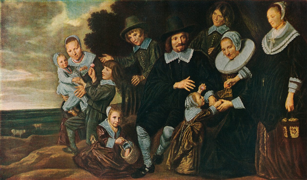Um grupo de famílias em uma paisagem, 1647-50 de Frans Hals
