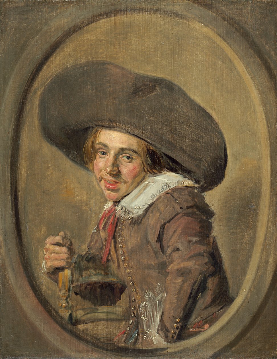 Um jovem com um chapéu grande de Frans Hals