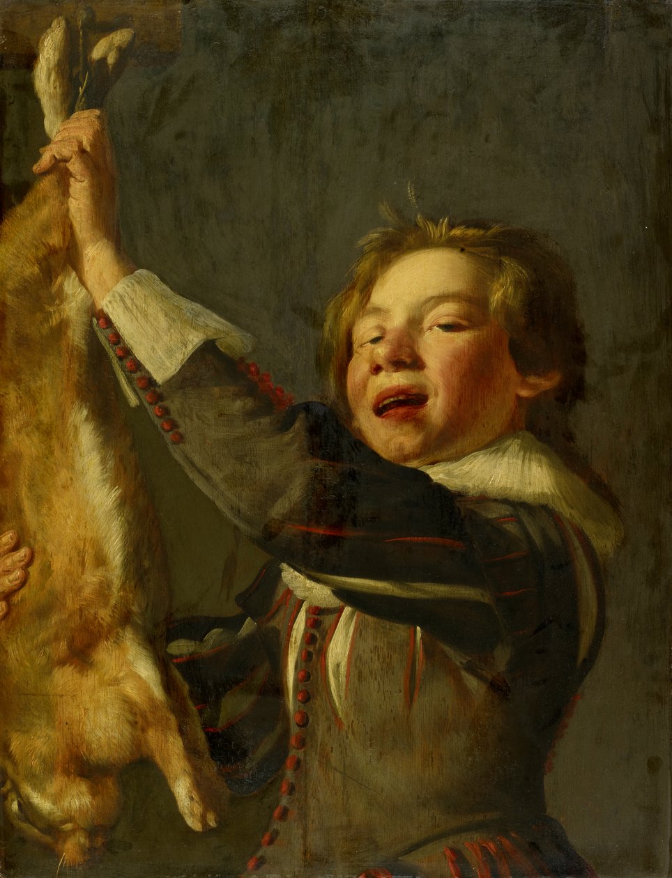 Menino, com, um, lebre morto de Frans Hals