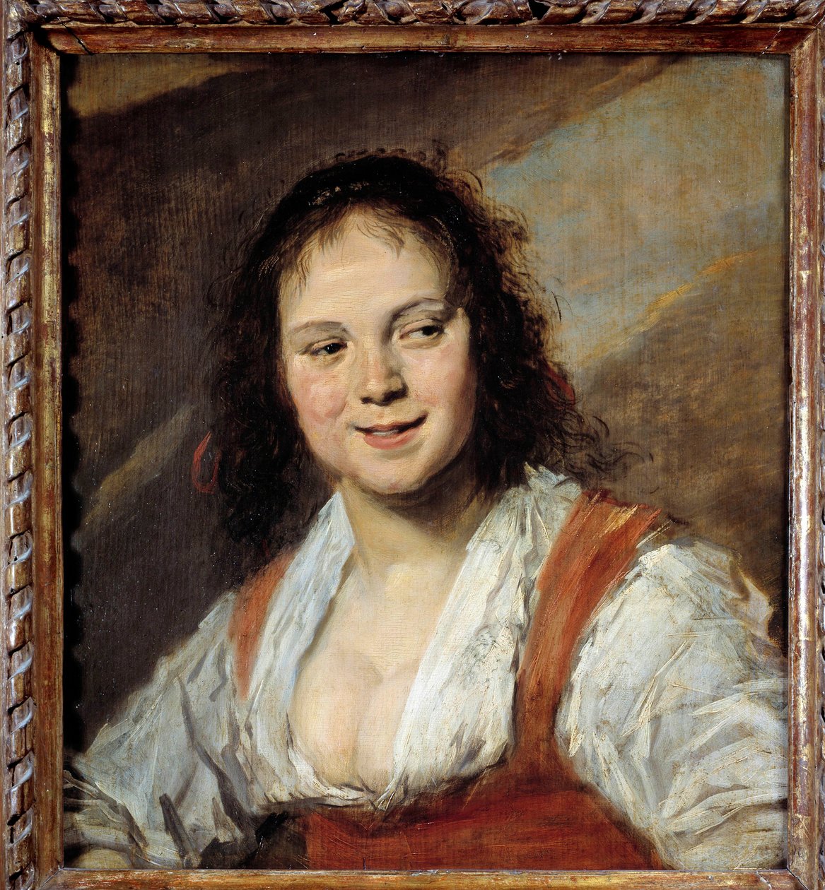 The Bohemian Painting by Frans Hals the Elder (1581/1585-1666) 1628 Dim. 0,58 x 0,52 m - A Mulher Cigana - Pintura de Frans Hals (1582/3-1666), óleo sobre painel (58 x 52 cm), c. 1628-1630 - de Frans Hals