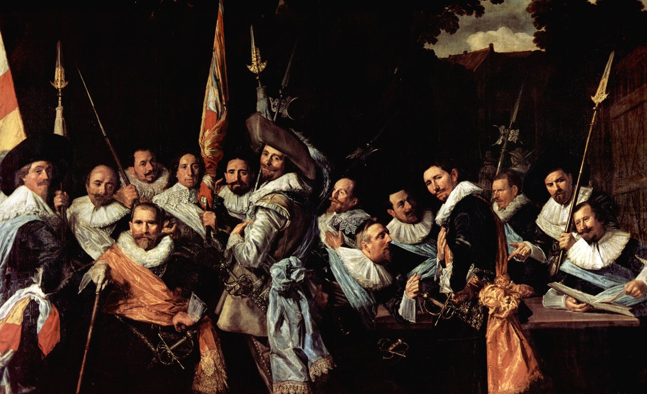 Reunião dos Oficiais e Sargentos da Guarda Cívica de Calivermen de Frans Hals