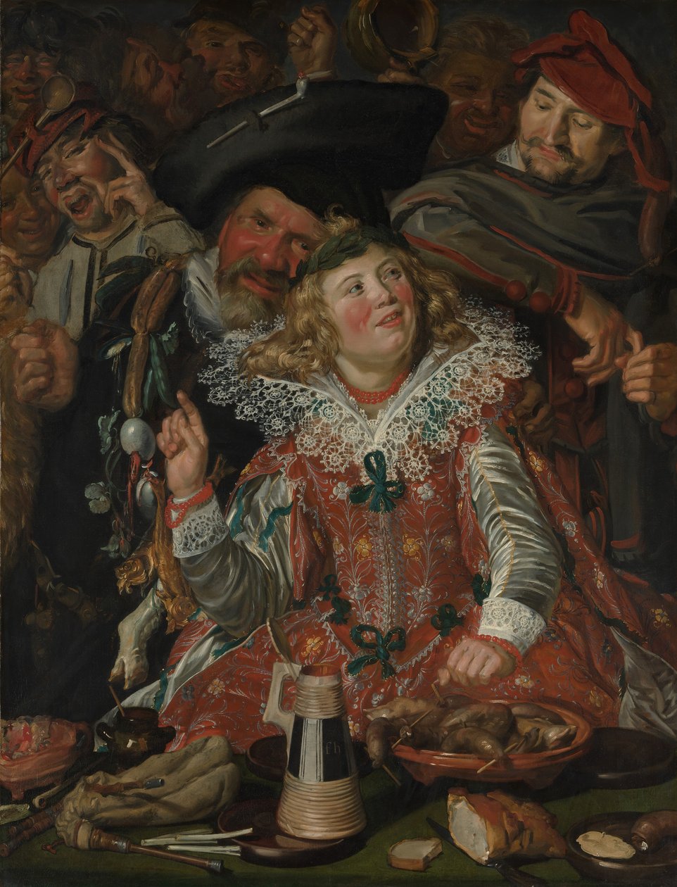 Merrymakers em Shrovetide, ca. 1616-17. de Frans Hals