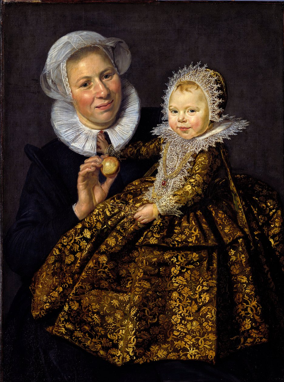 "Portrait de Catharina Hooft (1618-1681) enfant et sa nourrice" (Catharina Hooft com sua Enfermeira) Enfant de la noblesse du siecle d
