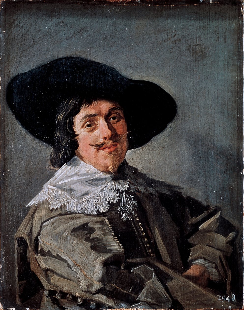 Retrato de um Homem numa Pintura de Galo Amarelo Cinzento de Frans Hals (1581/85-1666) cerca de 1633 Dresden, Gemaldegalerie Alemanha de Frans Hals