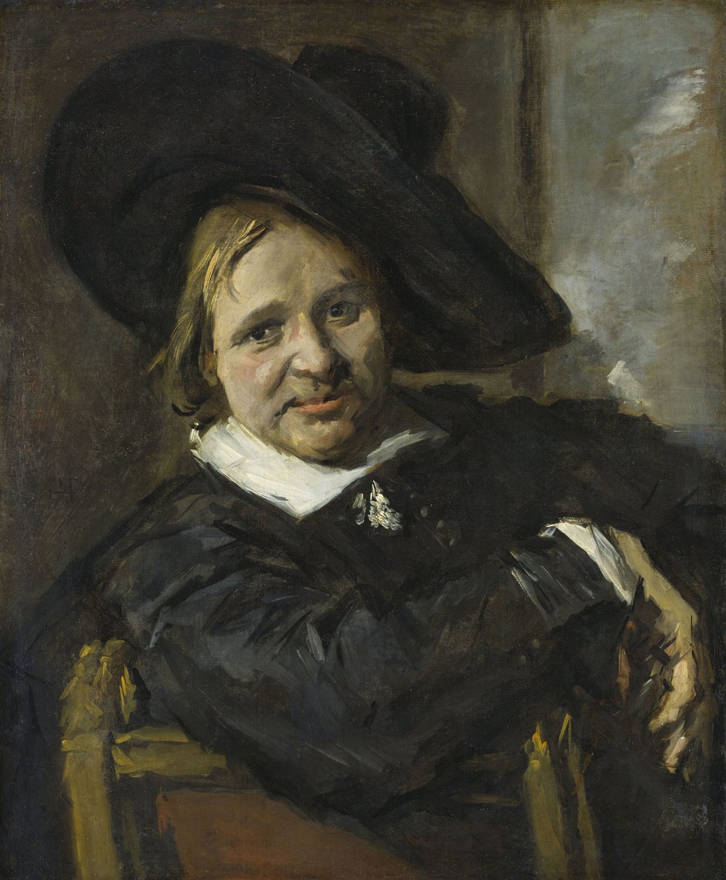 Retrato de um homem sentado, com um chapéu macio de Frans Hals