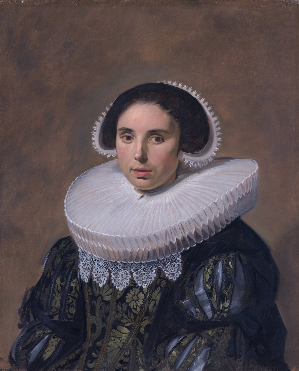 Retrato de uma mulher, possivelmente Nicolaes Hasselaer (Q15429895) (1594-1667). Segunda esposa de Nicolaes Hasselaer. de Frans Hals