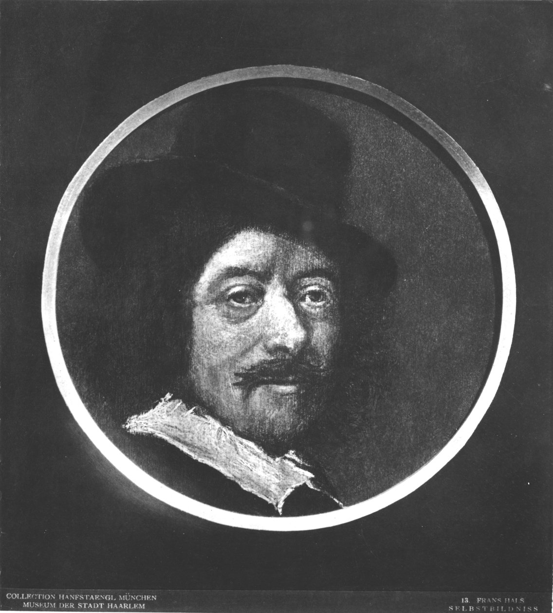 Auto-retrato (foto bw) de Frans Hals