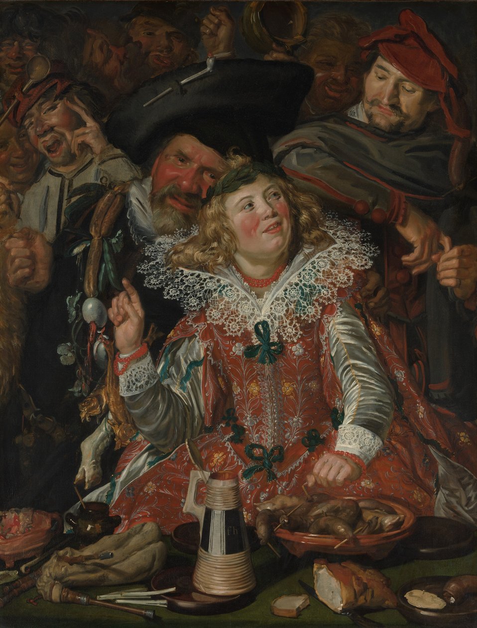 Entrudo foliões (The Merry Company) c.1615 (óleo sobre tela) de Frans Hals