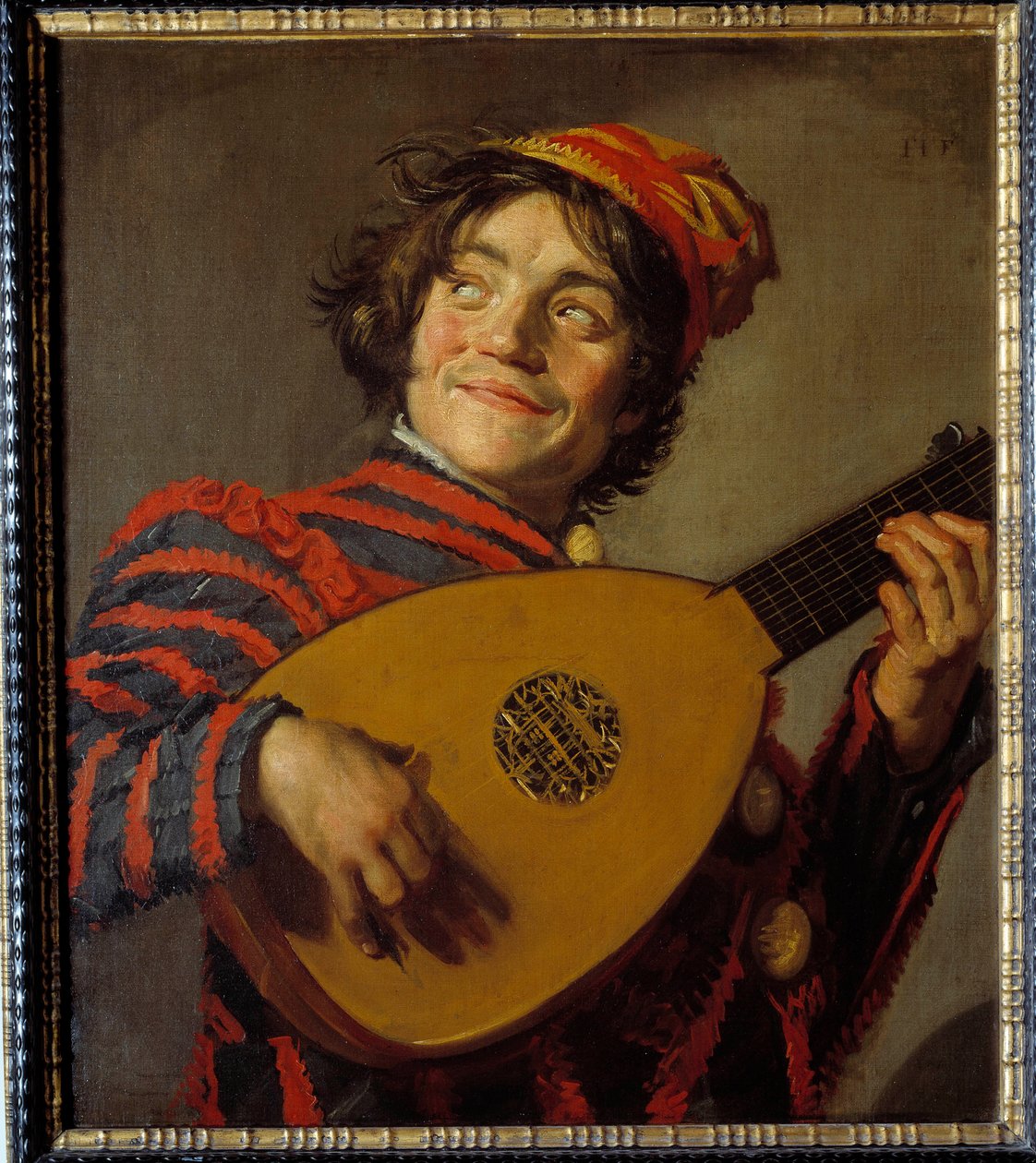 O bobo da alaúde. Pintura de Frans Hals (1580-1666) de Frans Hals