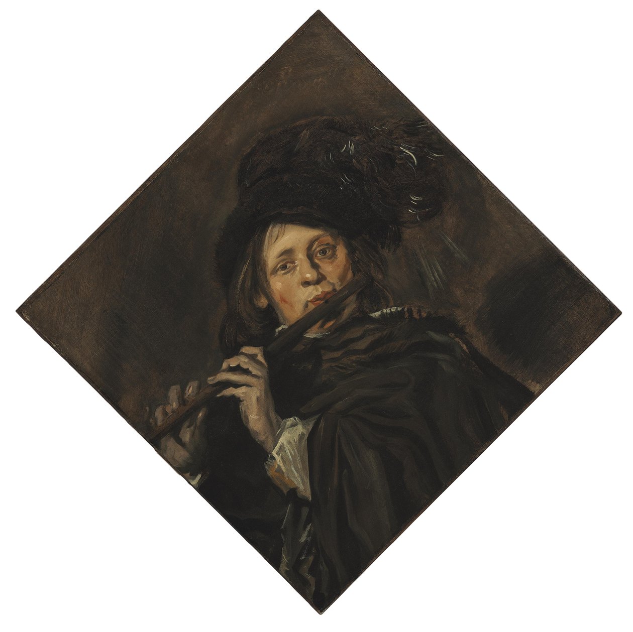 Jovem tocando flauta de Frans Hals