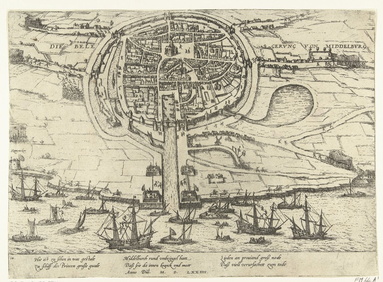 Sítio de Middelburg, 1574 de Frans Hogenberg