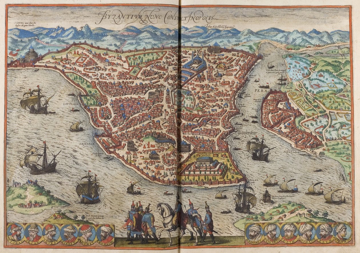 Bizâncio. Constance De: United World de 1572 de Frans Hogenberg