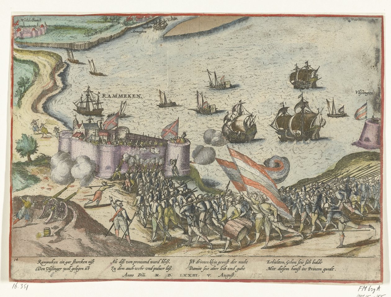Fort Rammekens capturado, 1573 de Frans Hogenberg