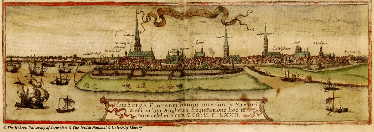 Mapa hamburgo 1572 de Frans Hogenberg