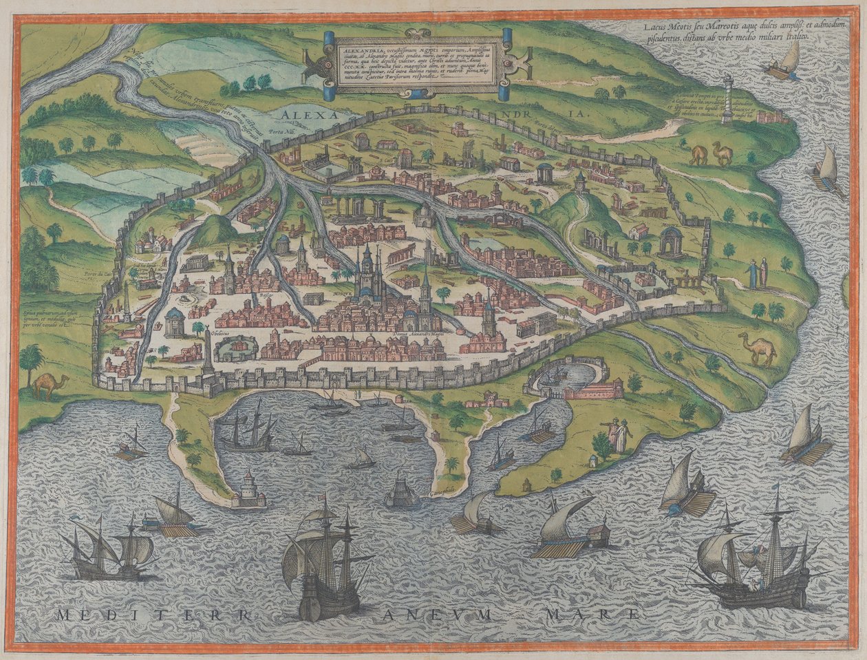 Mapa de Alexandria, 1575 de Frans Hogenberg