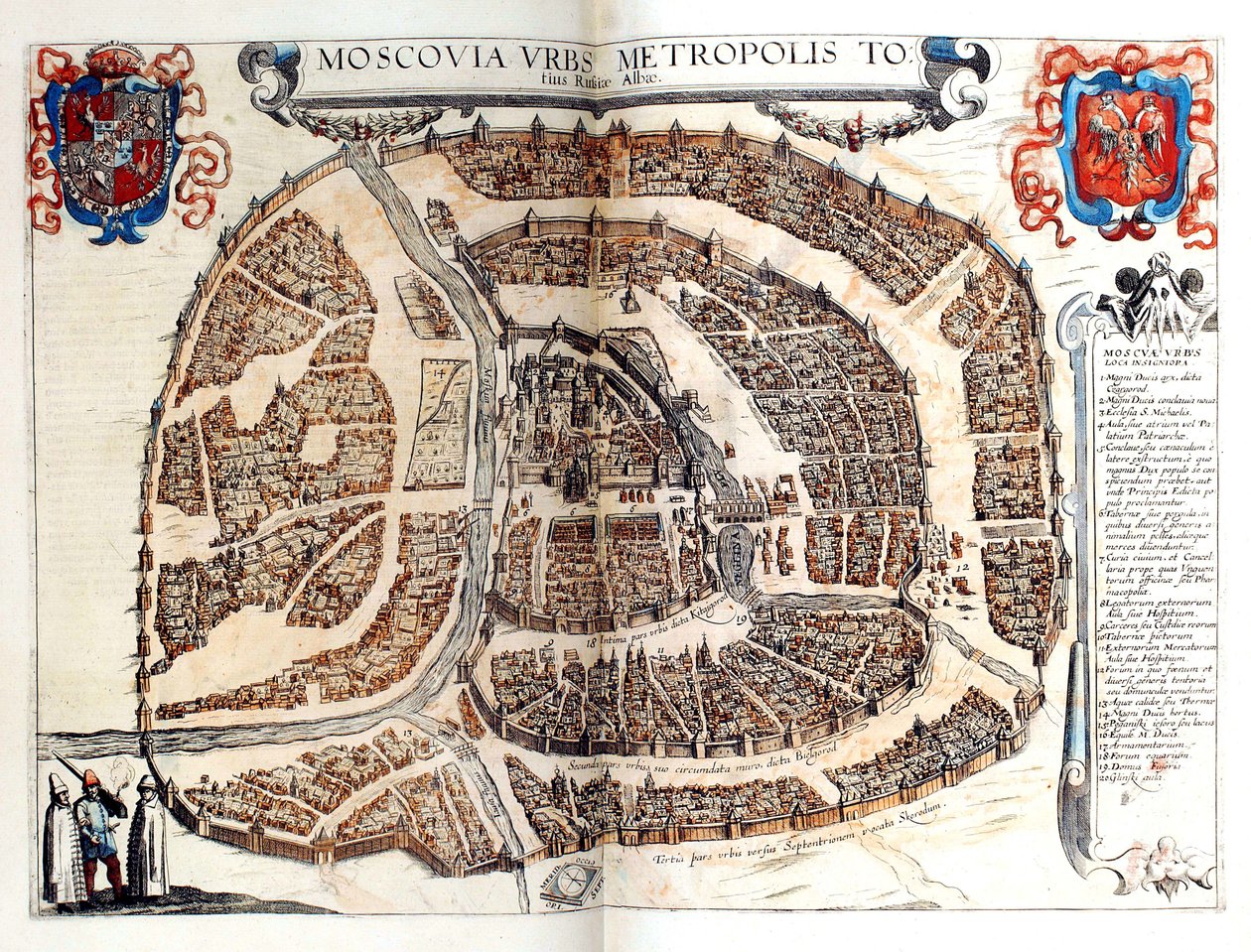 Mapa de Moscou, 1572 de Frans Hogenberg