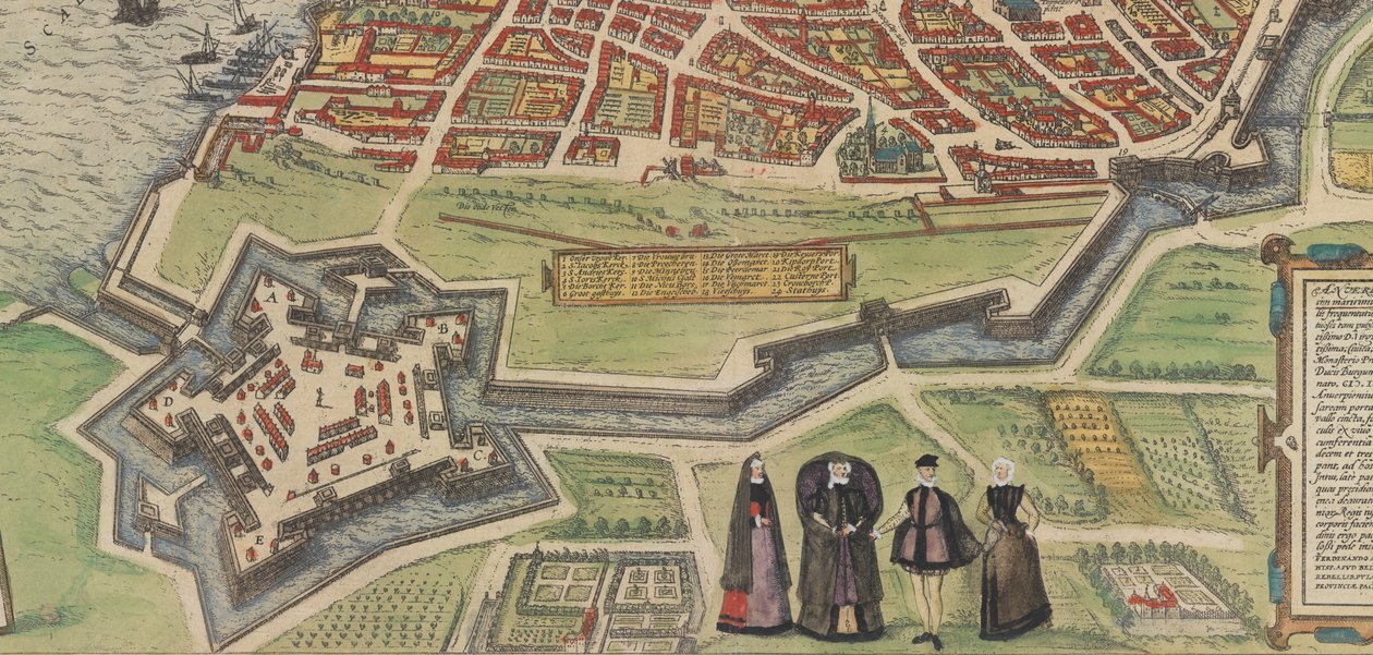 Palazzo Farnese em Caprarola, de Braun e Hogenberg