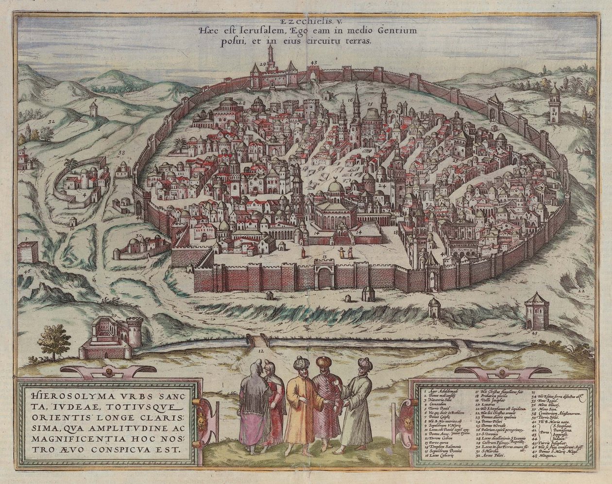 Do Jerusalem Mapa: Jansson, Jan. Illustriorum as cidades espanholas do conselho, Amsterdam, 1657, 1657 de Frans Hogenberg