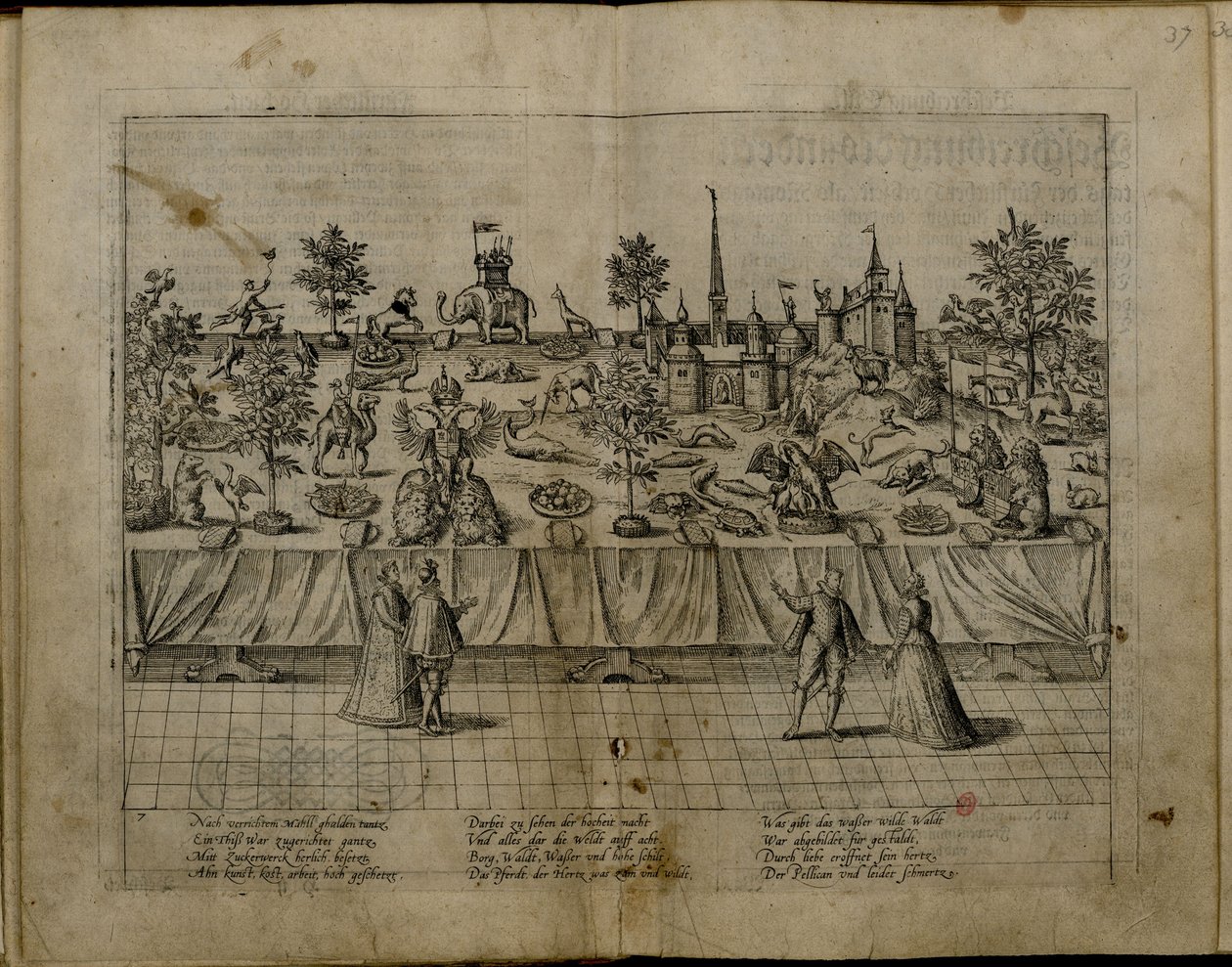 O casamento do duque John William de Jülich-Cleves-Berg e Jakobea de Baden, 1585 de Frans Hogenberg