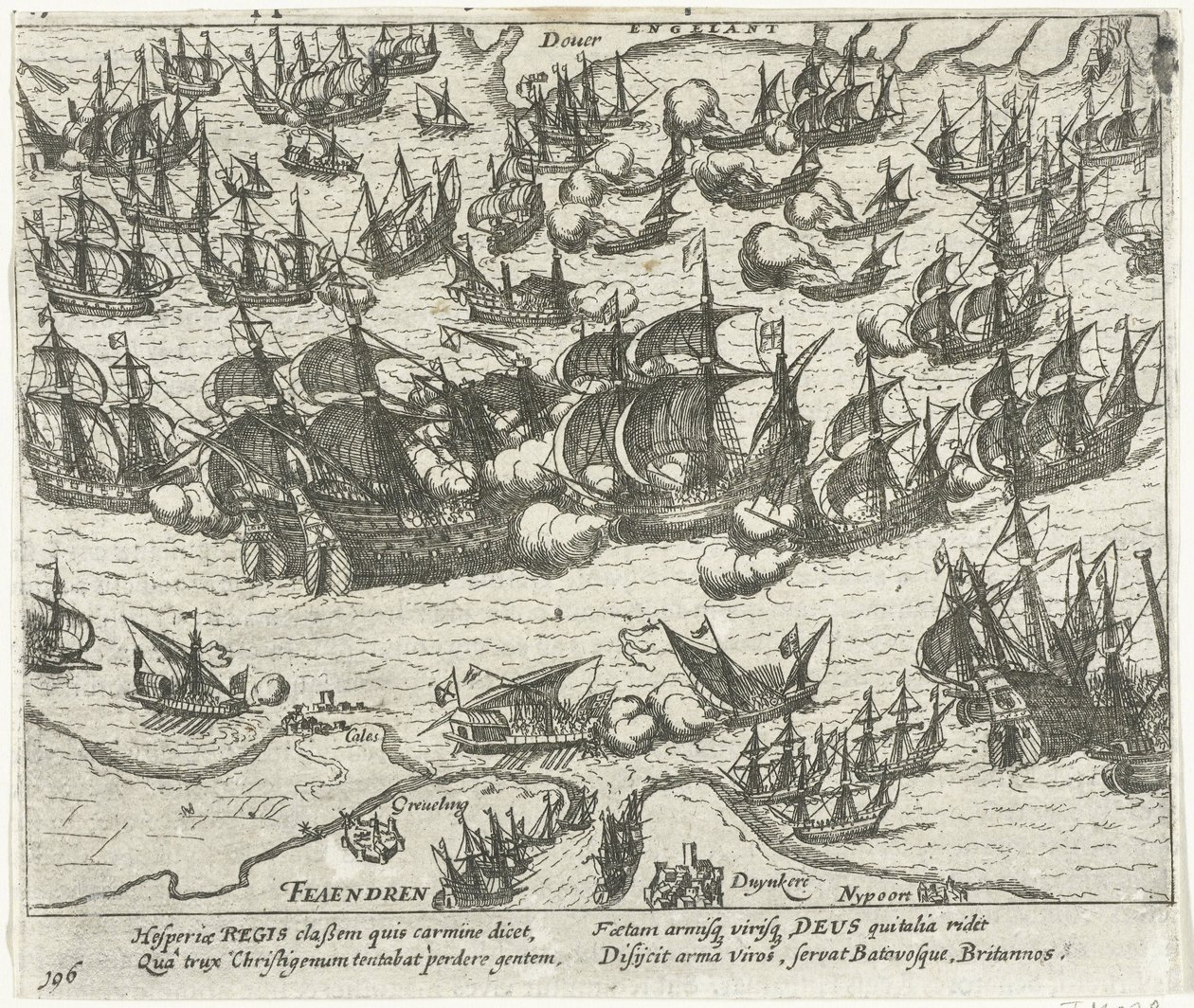 O naufrágio da Armada Espanhola em 1588, 1613-1615 de Frans Hogenberg