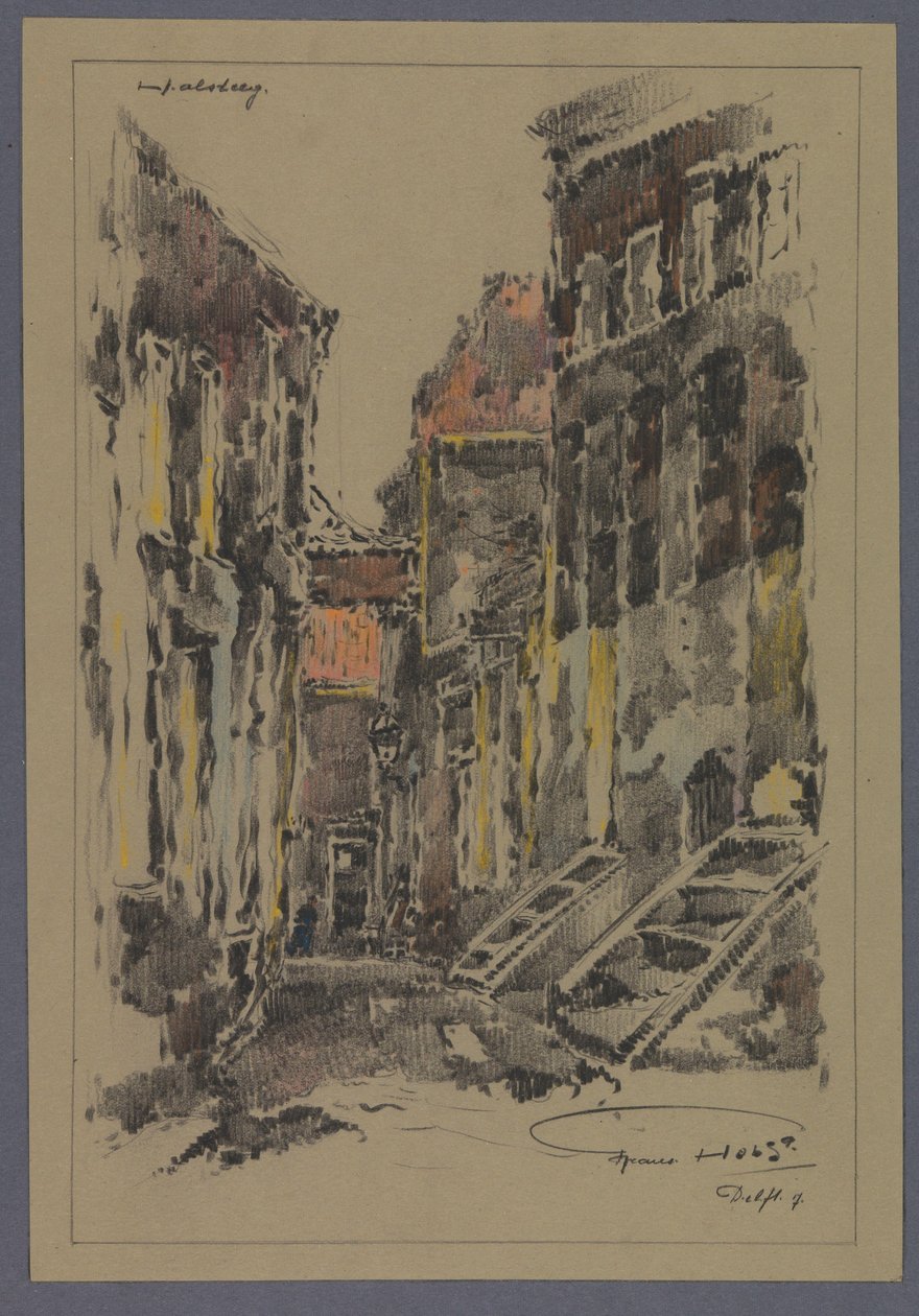 Halsteeg em Delft de Frans Holst (signed by artist)
