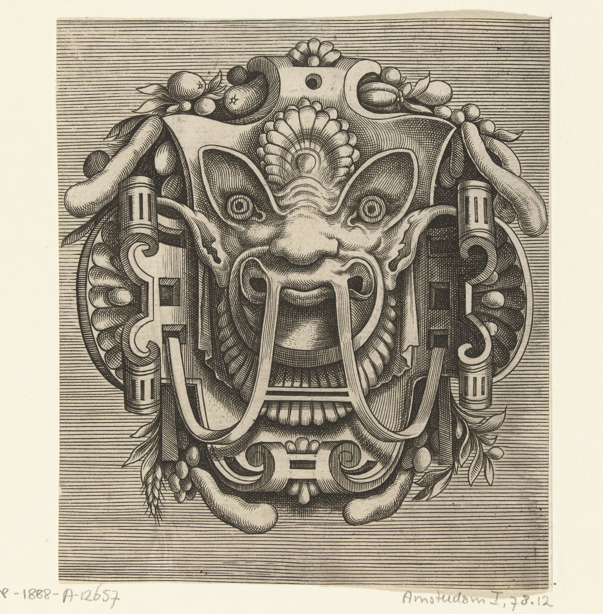 Masker van rolwerk Desenho engenhoso de várias formas de máscaras… (título da série) de Frans Huys