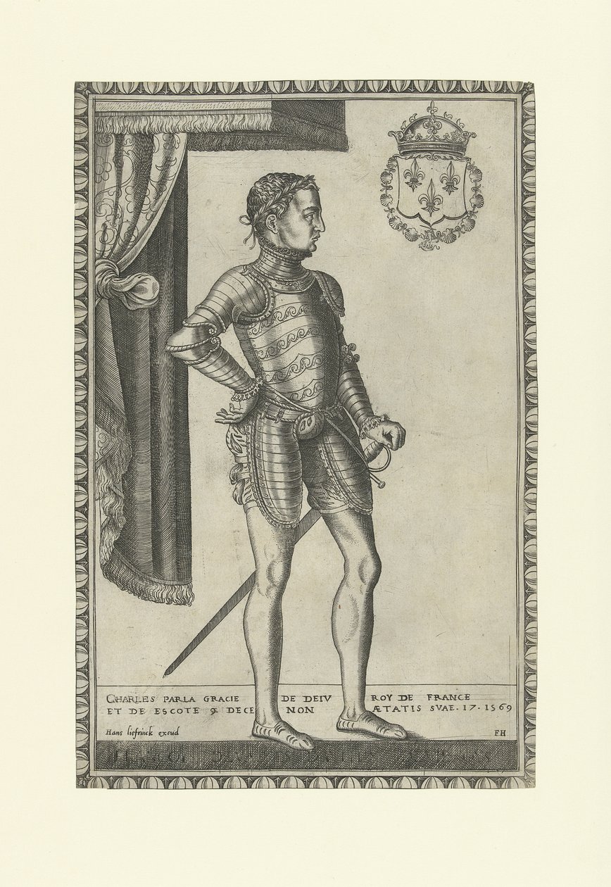 Retrato do rei Carlos IX da França 1550-1574, 1560s de Frans Huys