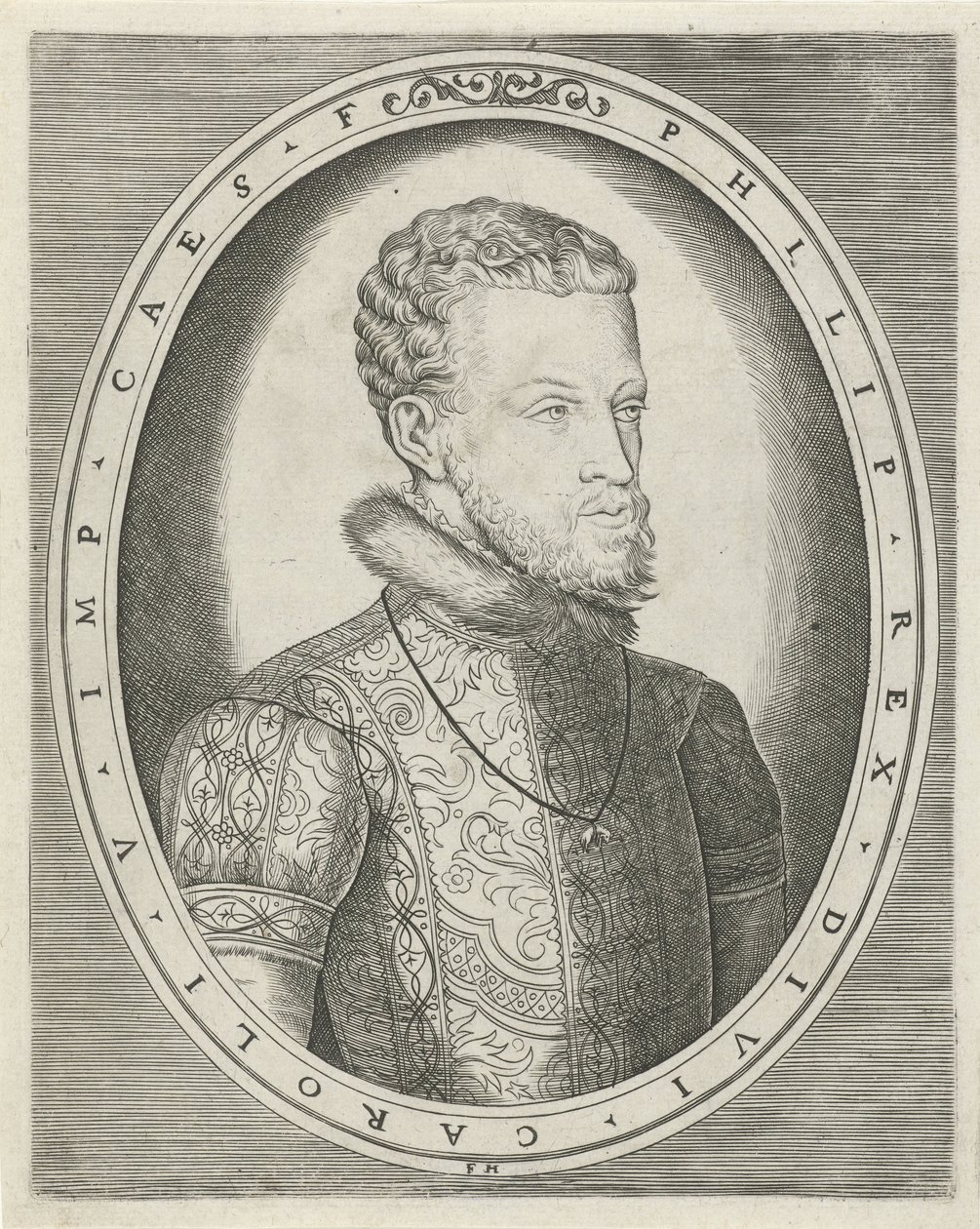 Retrato de Carlos V de Habsburgo ou Filipe II de Espanha Retratos de reis, rainhas, príncipes e princesas (título da série) de Frans Huys