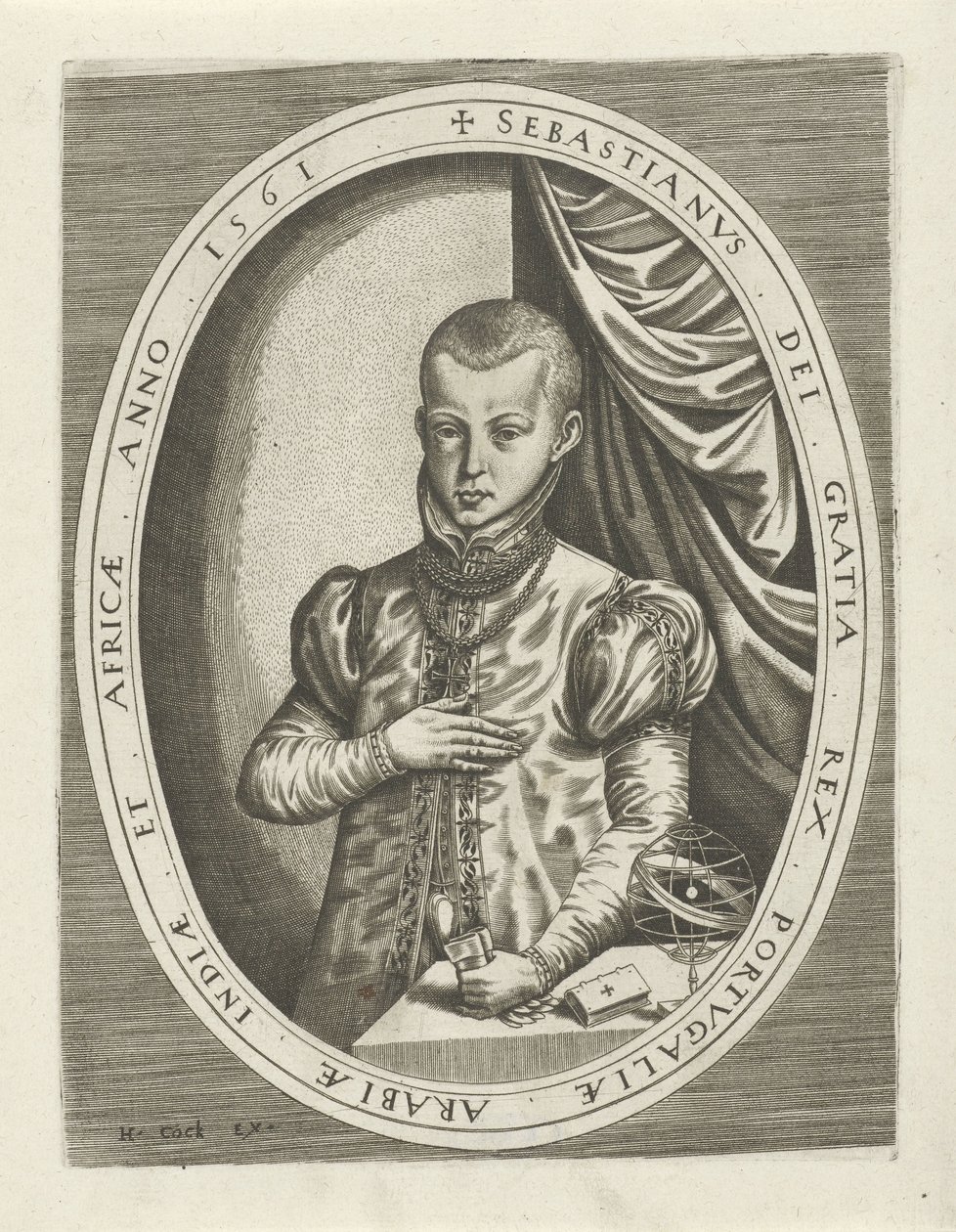 Retrato de Sebastião I de Portugal Retratos de reis, rainhas, príncipes e princesas (título da série) de Frans Huys