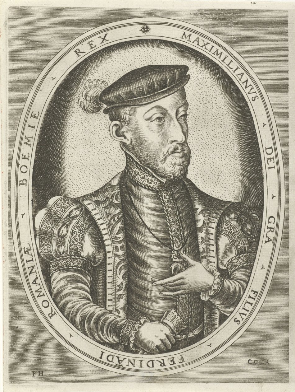 Retrato do Imperador Maximiliano II
Retratos de reis, rainhas, príncipes e princesas (título da série) de Frans Huys
