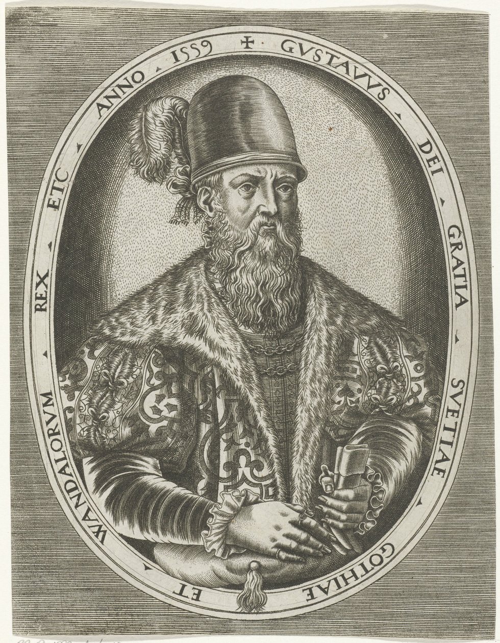 Retrato do Rei Gustaaf I da Suécia
Retratos de reis, rainhas, príncipes e princesas (título da série) de Frans Huys