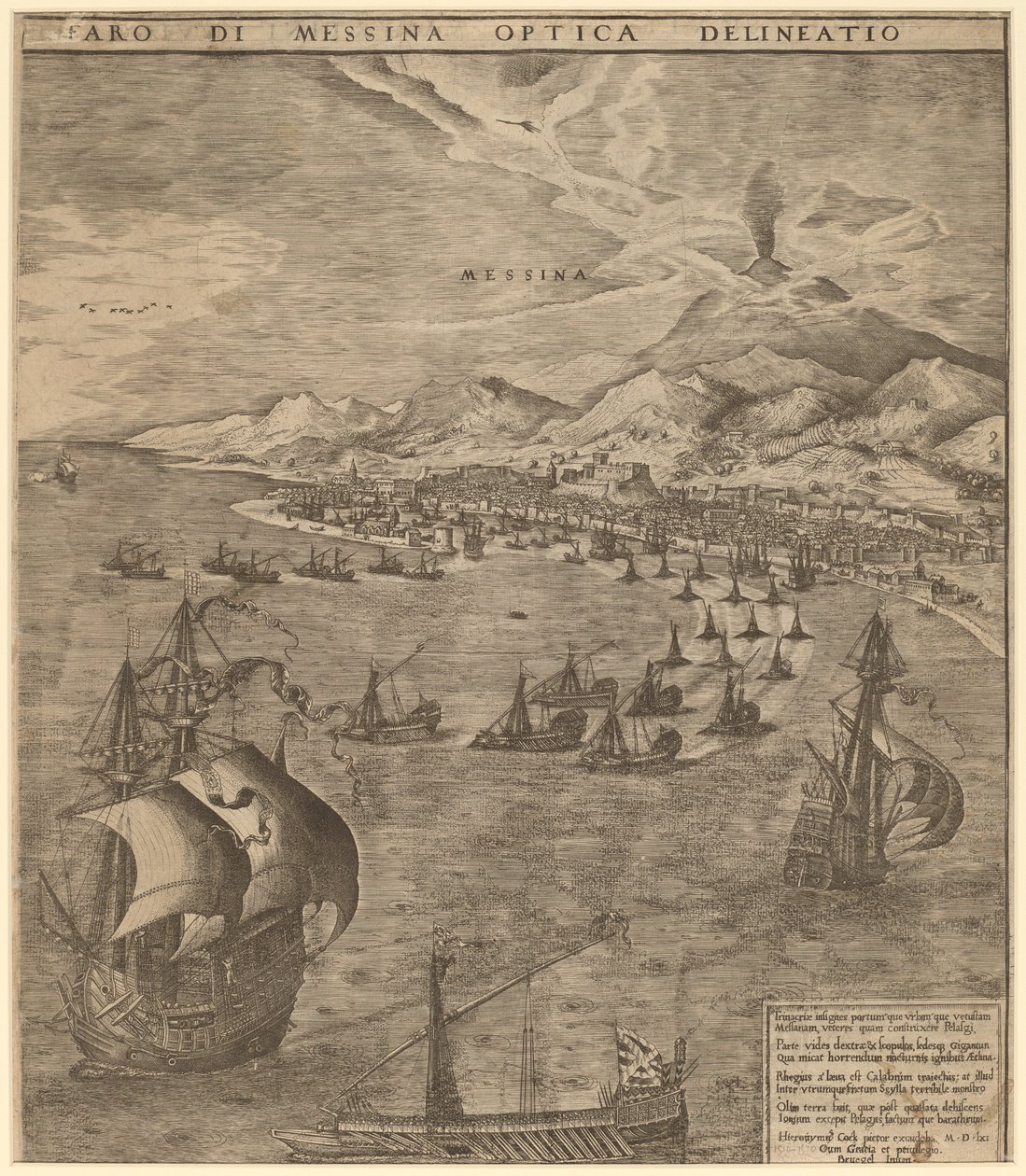 Batalha Naval no Estreito de Messina de Frans Huys after Pieter Bruegel the Elder