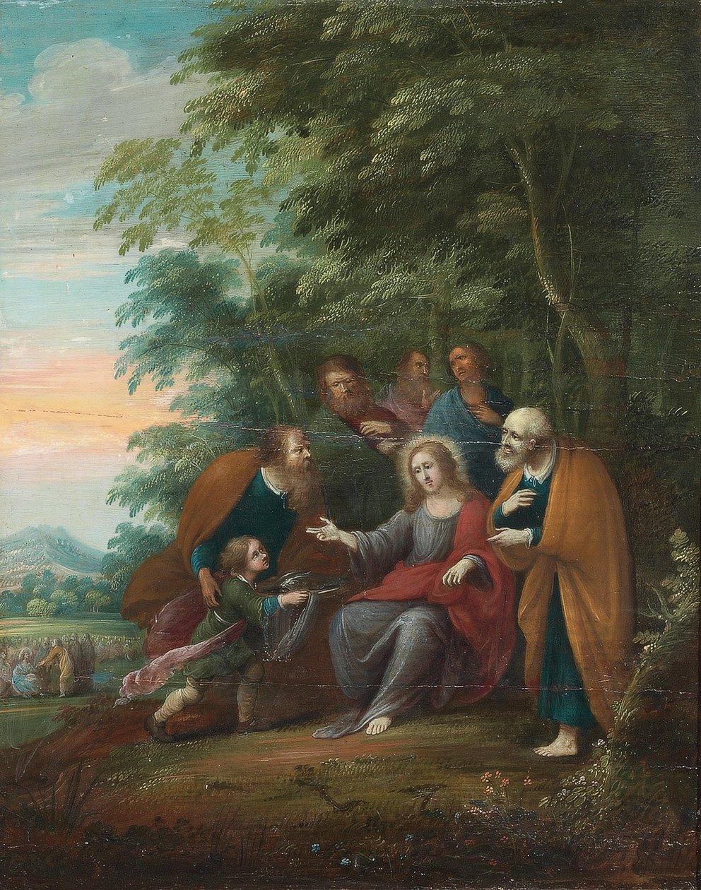 Cenas da Vida de Cristo e Seus Ensinamentos (óleo no painel) de Frans III (attr. to) Francken