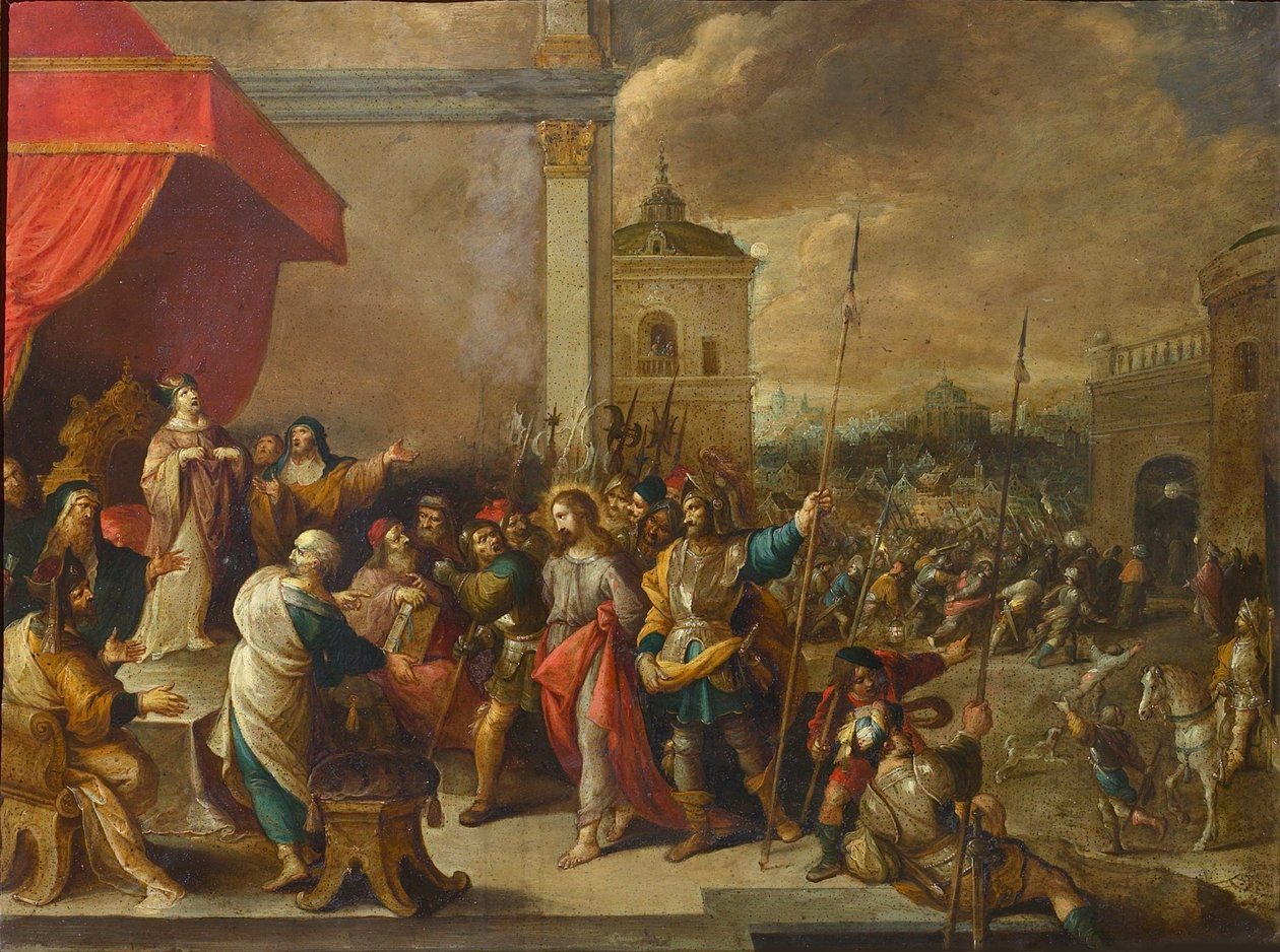 Cristo diante de Caifás, c. 1650. de Frans III Francken