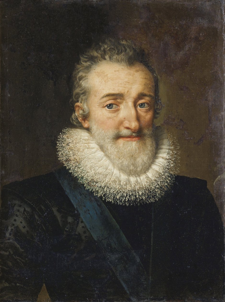 Retrato de Henrique IV (1553-1610) Rei de França - Rei Henrique IV de França por Pourbus, Frans, o mais novo (1569-1622) de Frans II Pourbus