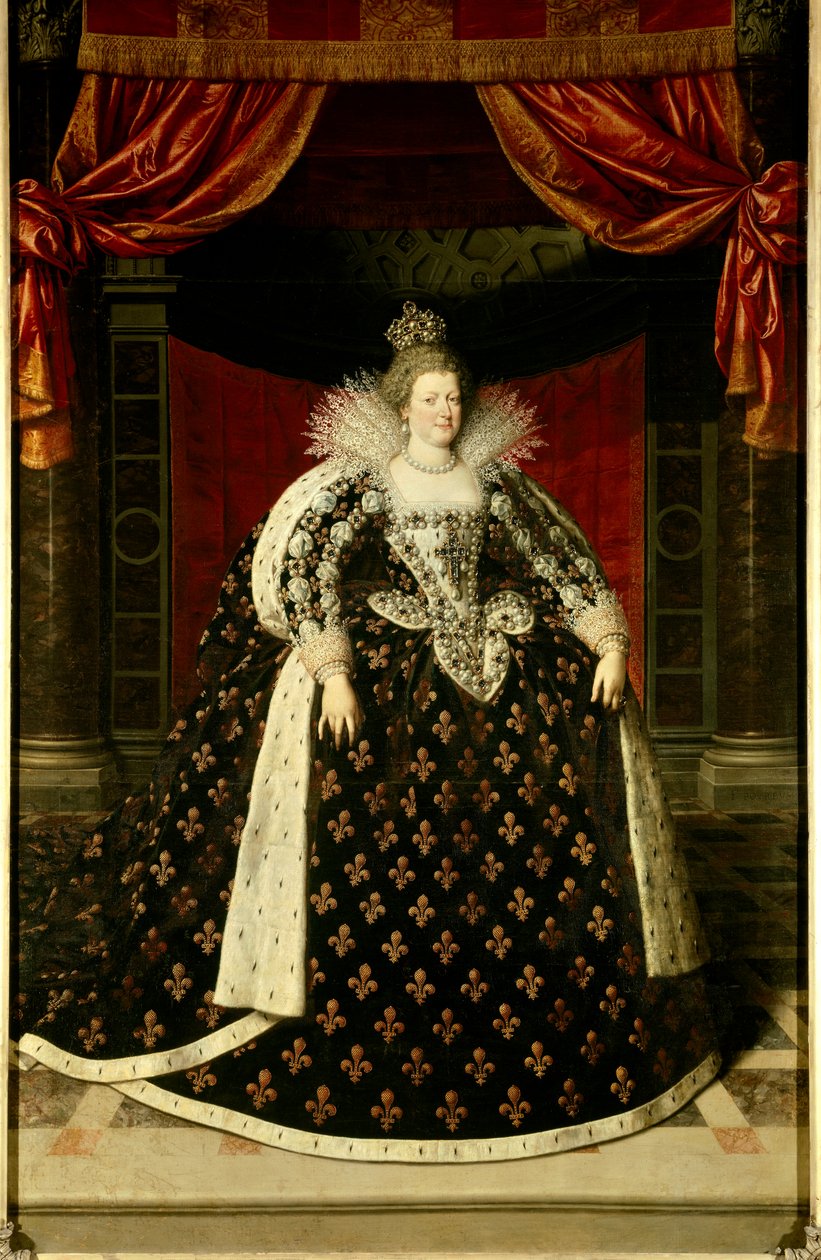 Retrato completo de Marie de Medicis (1573-1642) rainha da França Pintura de Frans Pourbus Le Jeune (François (Franz) Porbus de Frans II Pourbus