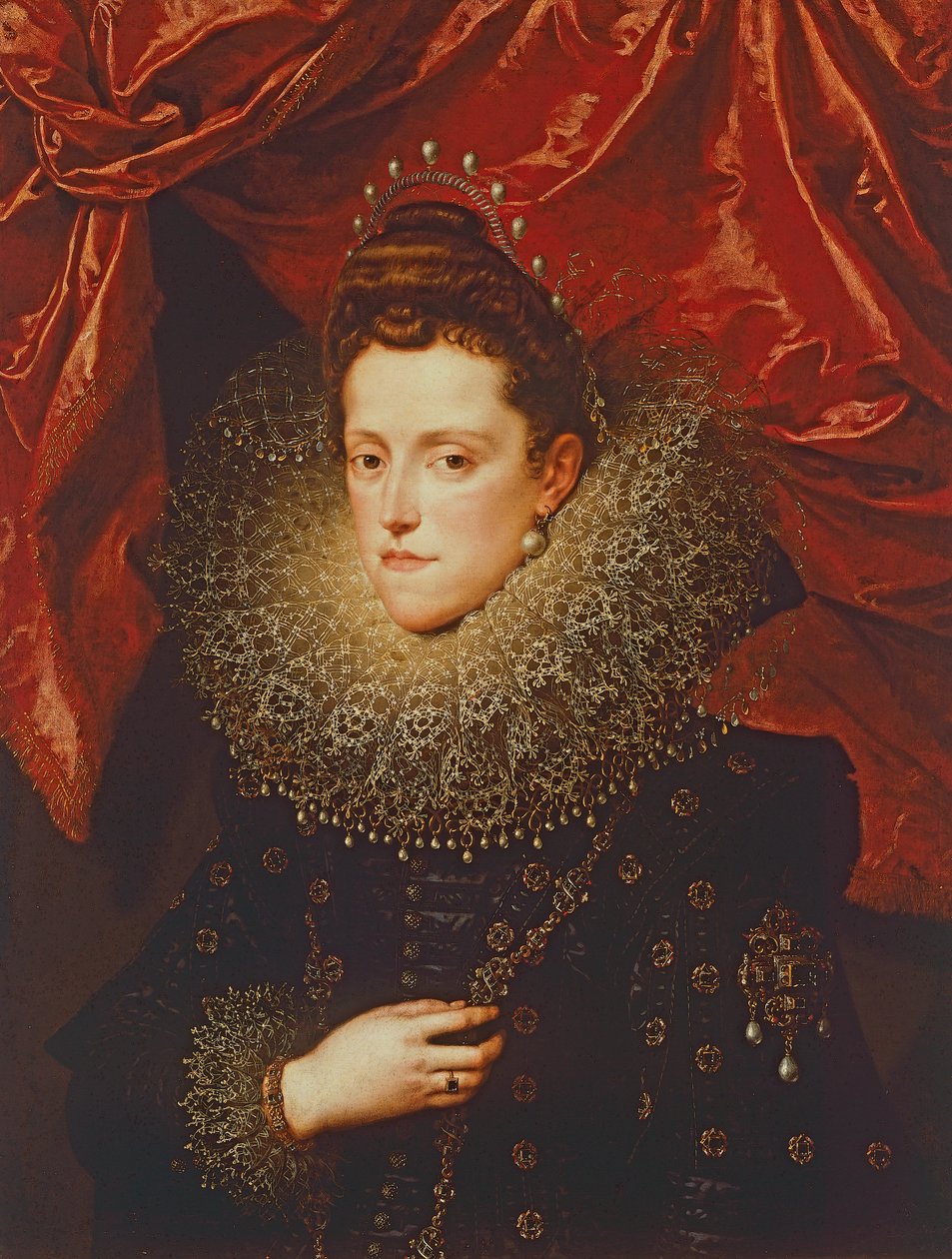 Retrato de Eleonora de Medici, Duquesa de Mântua (óleo sobre tela) de Frans II Pourbus