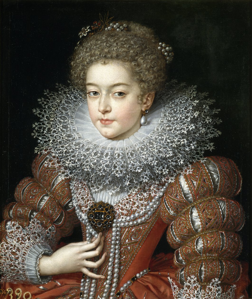 Retrato da rainha Elisabeth da França (1602-1644), rainha consorte da Espanha de Frans II Pourbus
