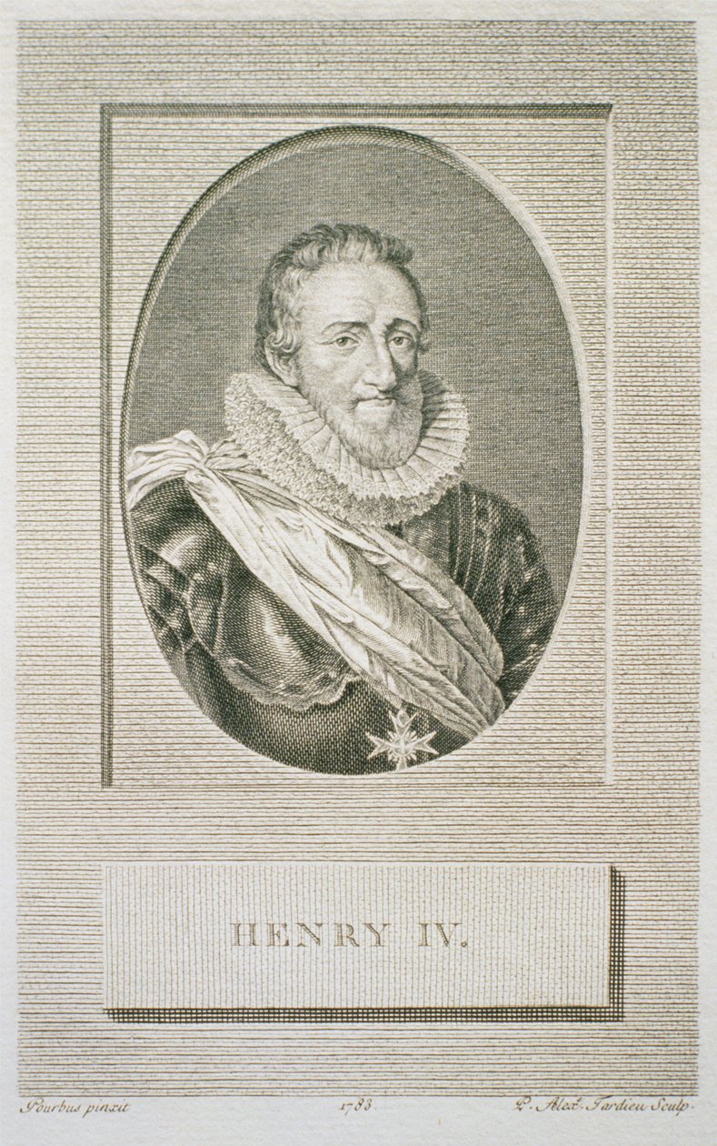 Henri IV (1553-1610), gravado por Pierre Alexandre Tardieu (1756-1844), 1783 de Frans II after Pourbus