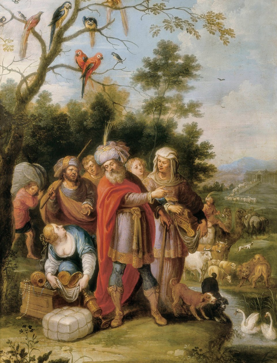 Noé e sua família a caminho da arca, c. 1620 (óleo sobre cobre) de Frans II the Younger Francken