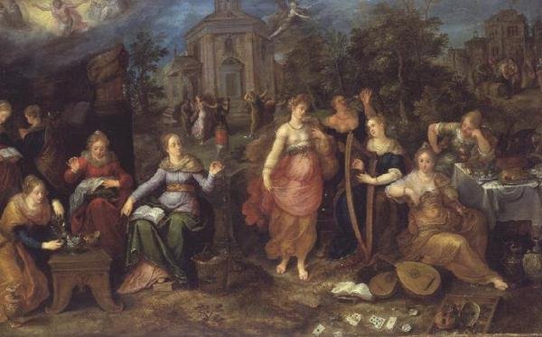 A Parábola das Virgens Sábias e Tolas de Frans II the Younger Francken