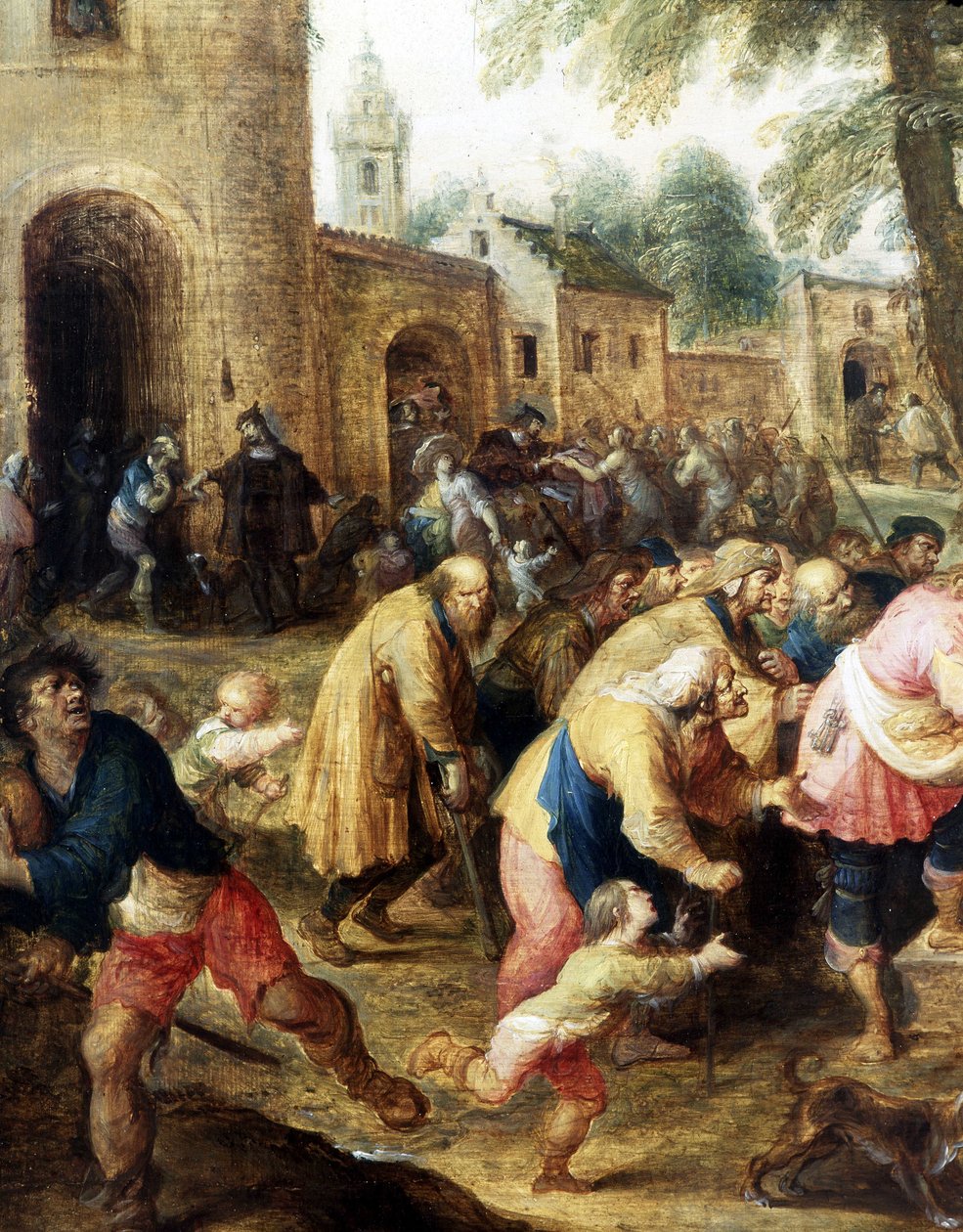 As obras de misericordes (detalhe). (óleo sobre tela) de Frans II the Younger Francken