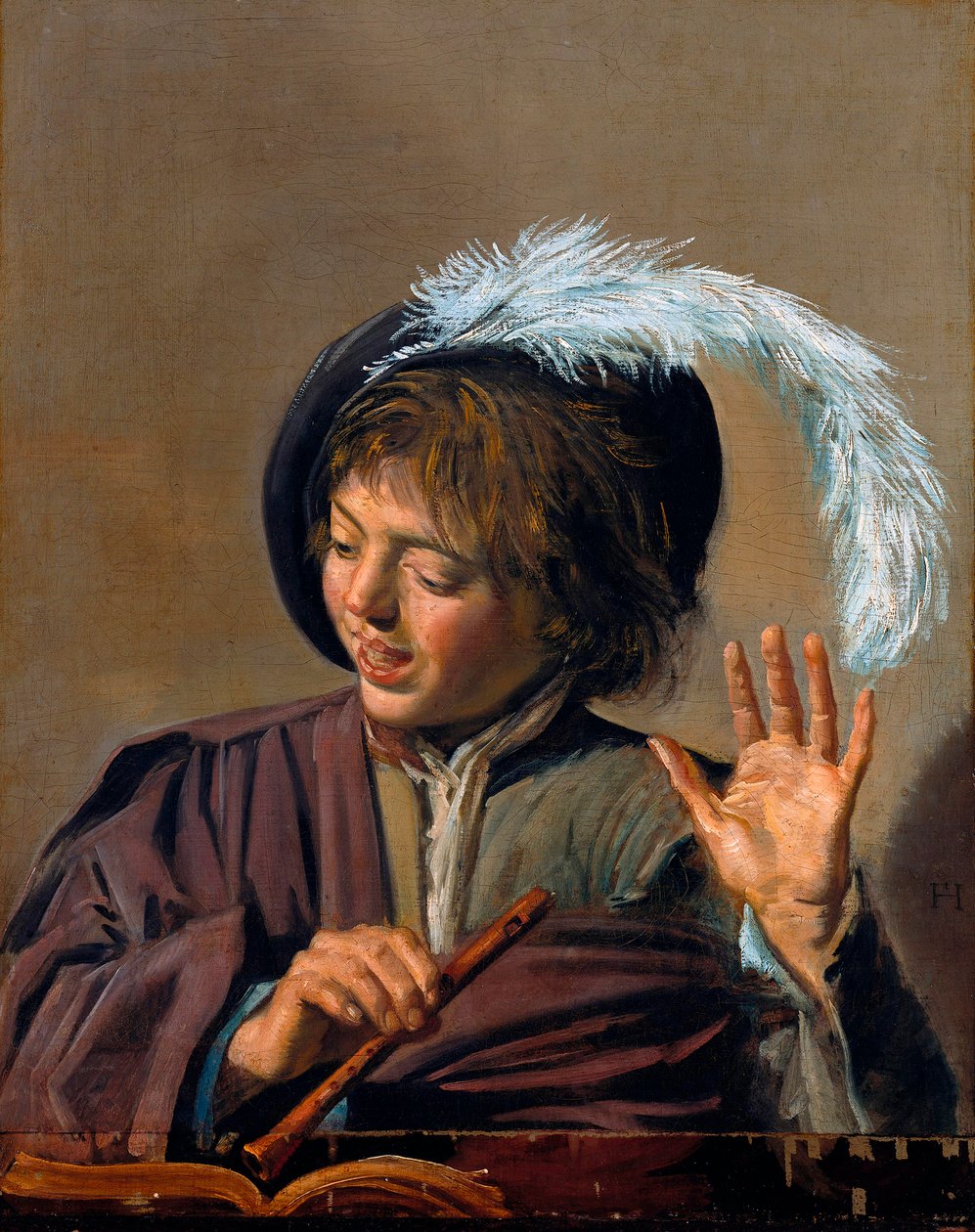 Menino Cantor com Flauta, c.1623 de Frans I Hals