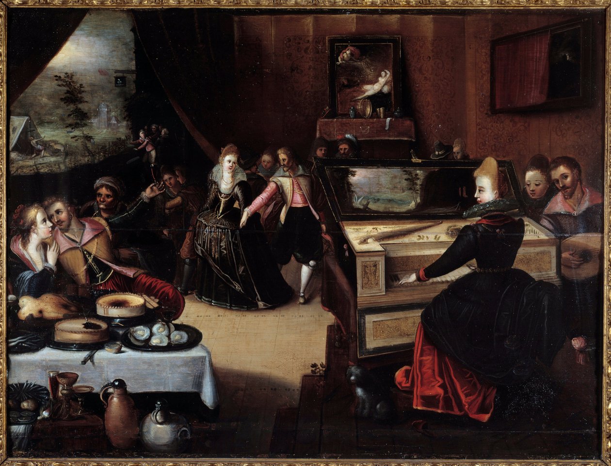 A Criança Prodigal em Courtesans Pintura de Frans (Franz) Pourbus l