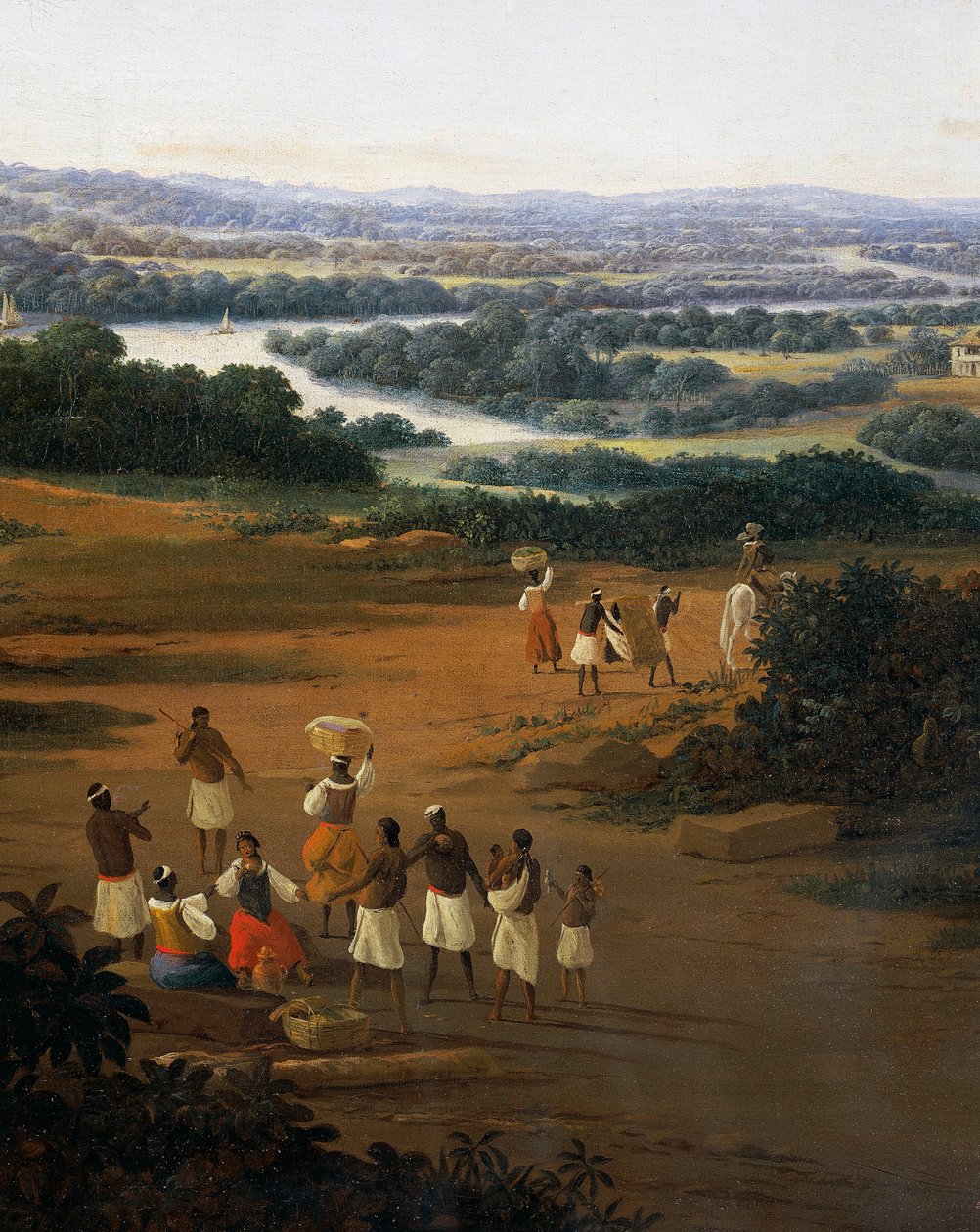 Vila Serinhaem no Brasil ou A casa de um plantador de cana de açúcar no Brasil (óleo sobre tela) de Frans Post