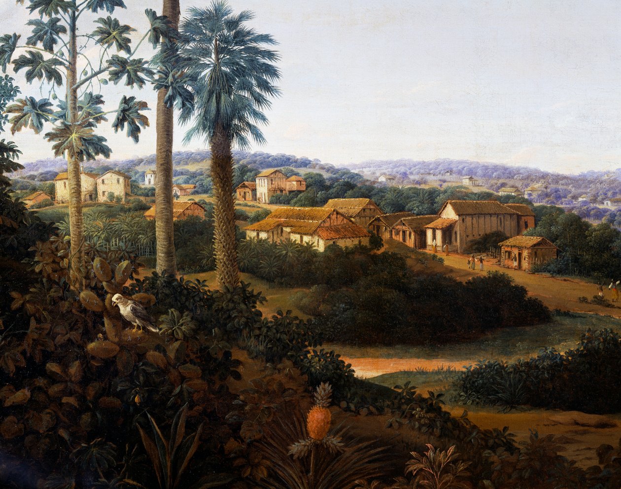 Vila Serinhaem no Brasil ou A casa de um plantador de cana de açúcar no Brasil (óleo sobre tela) de Frans Post